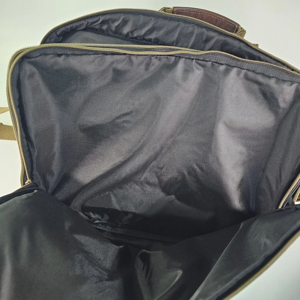 Vtg GH Bass Messenger Briefcase Shoulder Laptop Padded Leather Nylon Zip Case